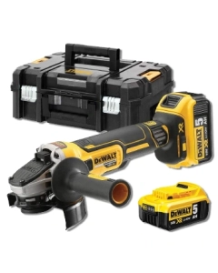 Polizor unghiular DeWalt DCG405P2 125mm cu 2 acumulatori 18V 5Ah si cutie TSTAK